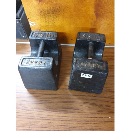 264 - 2 x 56lb Cast Iron Weights