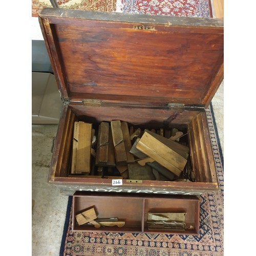 266 - Large Wooden Tool Chest Of Wooden Finishing Planes