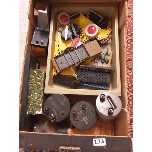 273 - Crate Of Testers And Selection Of Vintage Tin Plate Meccanno