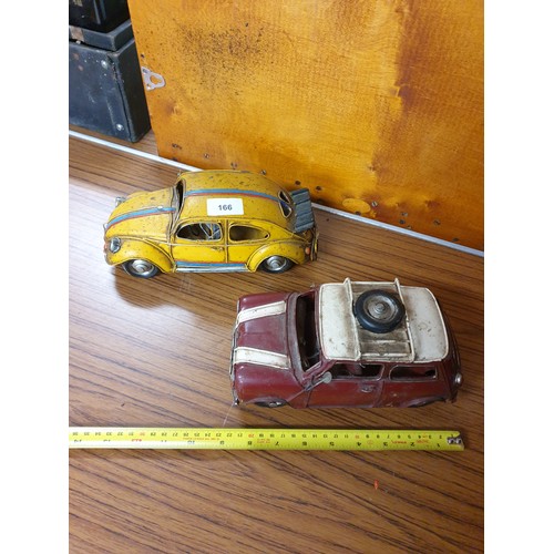 166 - Tin Plate Volkswagen Beetle And Tin Plate Mini