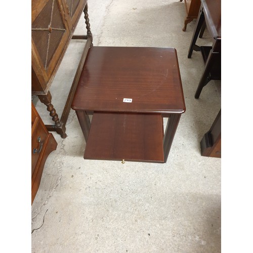 289 - Mahogany Table With Pull Out Writing Slope