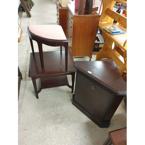 291 - 3 Pieces Of Stag Furniture Table, Corner Cabinet And Corner Chair