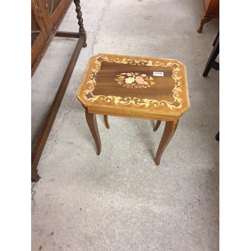 293 - Italian Inlaid Ladies Musical Sewing Table