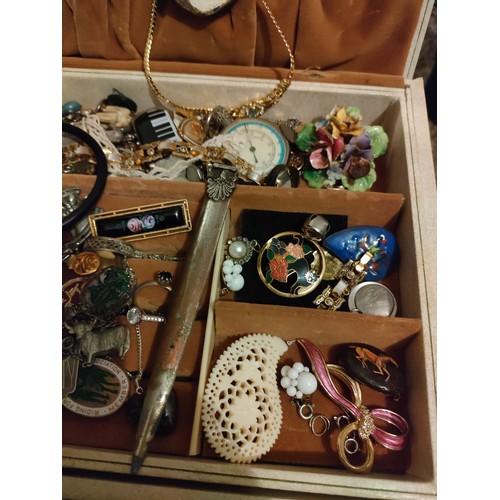 50 - Box of costume jewellery etc .