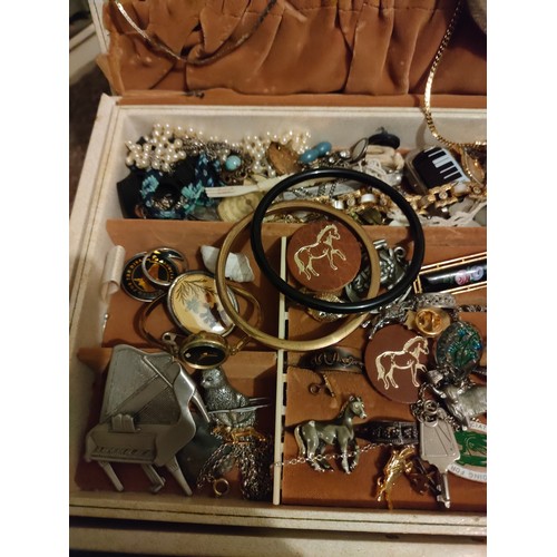 50 - Box of costume jewellery etc .