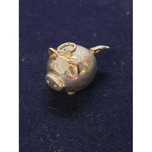 34 - Selection Of Silver Pendants To Include Very Heavt 4 Loop Pendant Silver Pig Pendant Amber Ect