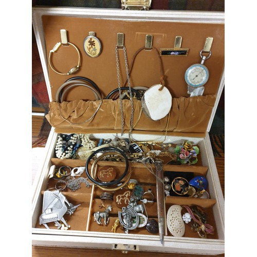 50 - Box of costume jewellery etc .