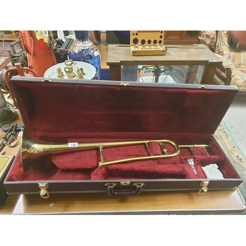 122 - Boosey And Hawks Trombone In Fitted Case Beautiful Condition