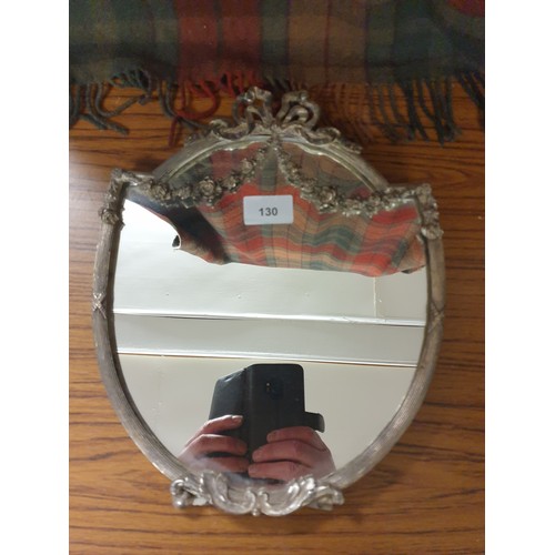 130 - Stunning Victorian EPNS Framed Table Mirror With Floral Swags And Leaf Folage Stunning Mirror