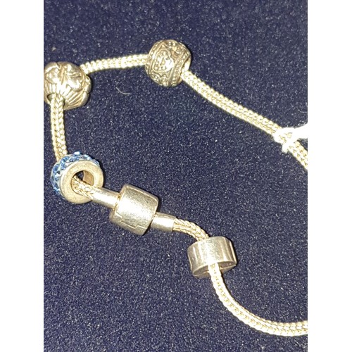 88 - Silver Bracelet With Silver Charms ect