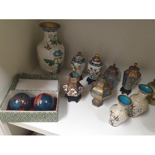 201 - Shelf Of Cloisonne Ware Ect