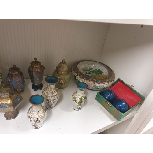 201 - Shelf Of Cloisonne Ware Ect