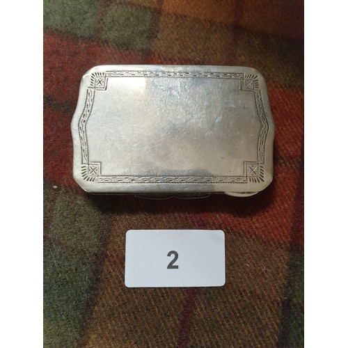 2 - Continental Silver 800 Grade Snuff Box With Cherub Decoration To Front And Design To Back