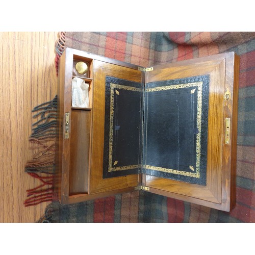 143 - Beautiful Writing Slope With Brass Fittings And Fiited Interior With Ink Well Present