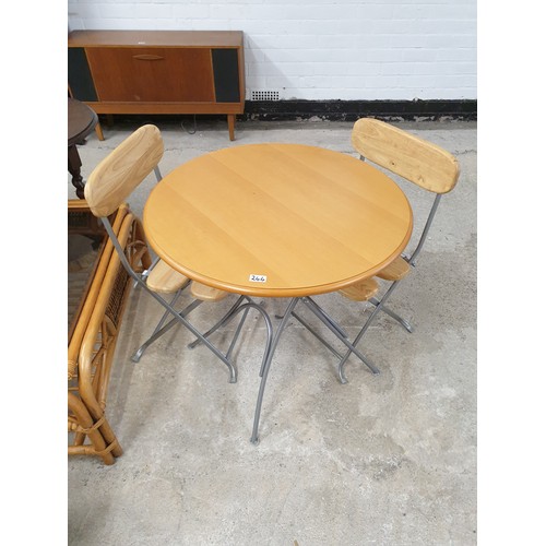 244 - Bistro Style Folding Table With 2 Folding Chairs