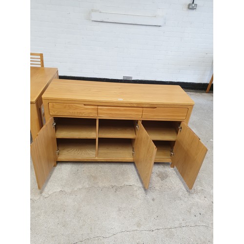 246 - Solid Wood 3 Drawer 3 Door Sideboard