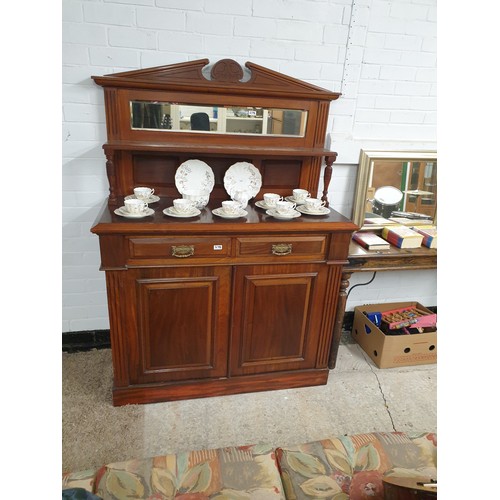 278 - Victorian Mirrored Back Dresser With 2 Drawers And 2 Door Base Cabinet