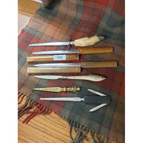 112 - Selection Of Letter Openers To Include Trout Handled One