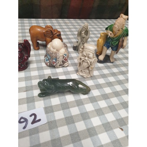 192 - Selection Of Oriental Miniature Figures Buddahs Tiger Elephant ect