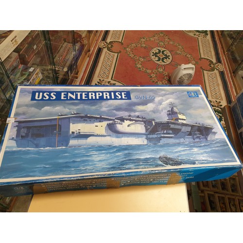 57 - Large Scale USS Enterprise Air Craft model kit Carrier Ship Boxed By LEE