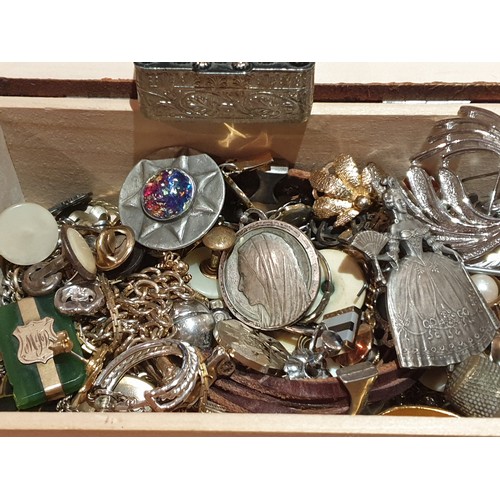 246 - Box Of Costume Jewellery And Pill Box