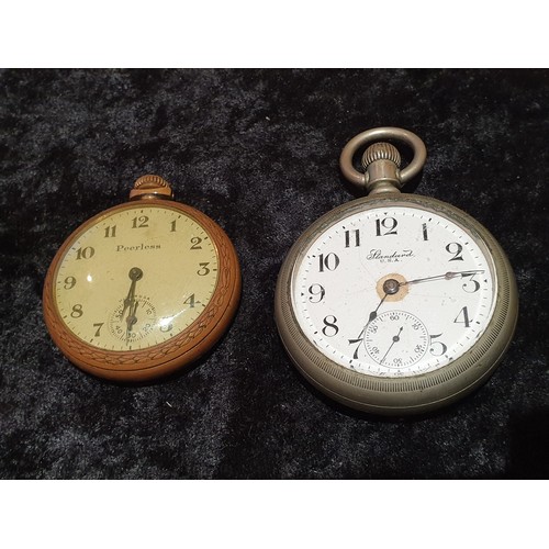 258 - Antique American pocket watch together with antique pearless pocket watch