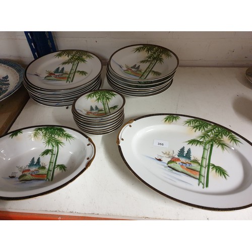 355 - Hand Painted Japanese  Dinner Set