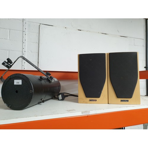 356 - Pair Of Heavy Duty Mission Speakers And Disco Light sas