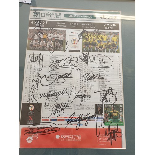 271 - Selection Of Skol Cup Photographs From Daily Record By Eric Craig And Signed England Versus Brasil I... 