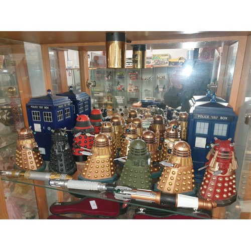 25 - Large Collection Of Dr Who Toys Daleks, Tardis x2 And Dr Electronic Devices