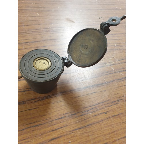 55A - Heavy Brass Weights And Measures pot With All Measures Inside