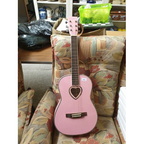 187A - Ladies Pink Acoustic Guitar From Candy Box Creations With Love Heart Centre