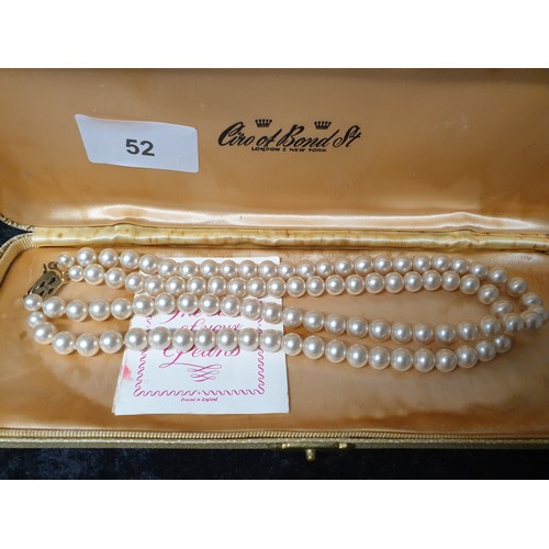 Ciro Of Bond Street London Jewellers Set Of Pearls With 9ct Gold