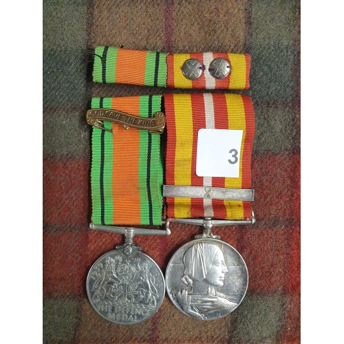 3 - World War 2 Medal And Long Service Medal Awarded To C Bease With Top Bar And God Save The King Bar B... 