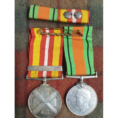 3 - World War 2 Medal And Long Service Medal Awarded To C Bease With Top Bar And God Save The King Bar B... 