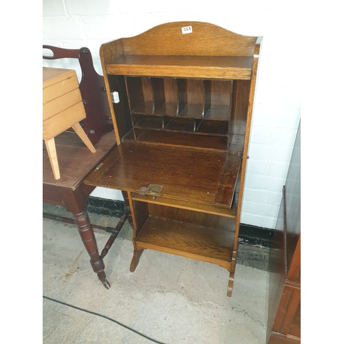 223 - Nice Slimline Oak Drop Front Writing Bureau