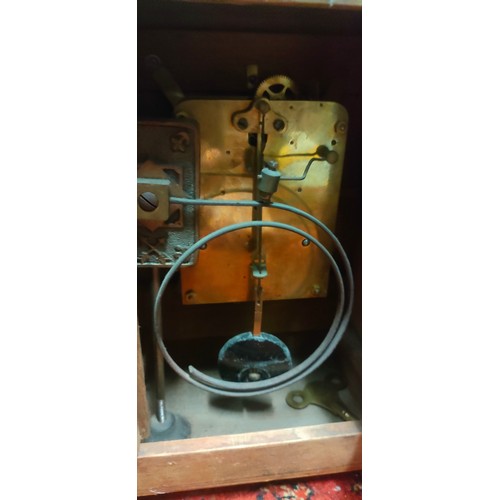 166 - Large Victorian Greenwich Clock With Key And Pendulum Winds And Ticks