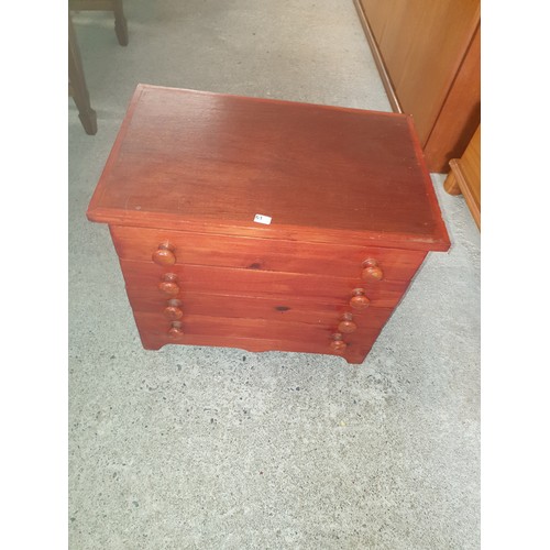 61 - 4 Drawer Wooden Collectors Cabinet With Fishing Gear Inside