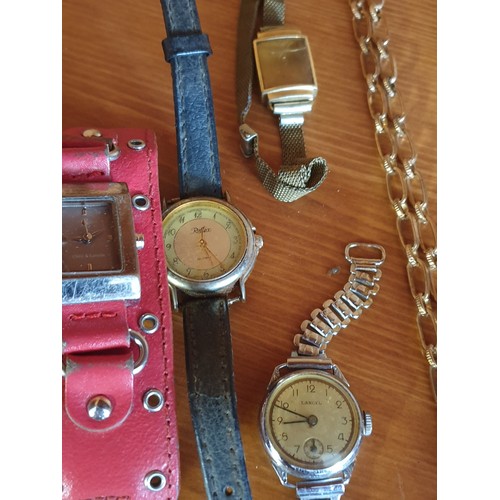 22 - Selection Of Wrist Watches Pocket Watch And Chain And Yellow Metal Albert Chain etc