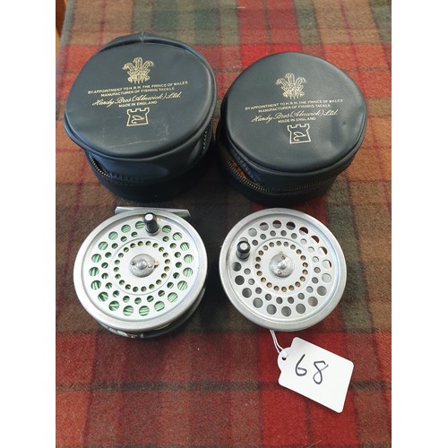 68 - A Hardy Brothers Marquis 10 Fly Reel With Spare Spool All Encased In Hardy Brothers Black And Gold C... 