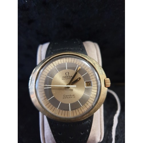 27 - Omega Automatic Geneve Dtnamic Wrist Watch With Date Working With Leather Strap