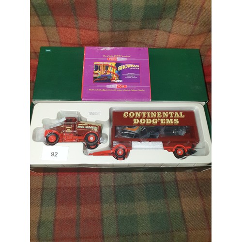 92 - Corgi Showmans Range Limited Edition Scammel Highwayman And Dodgem Trailer With Dodgems Mint And Box... 