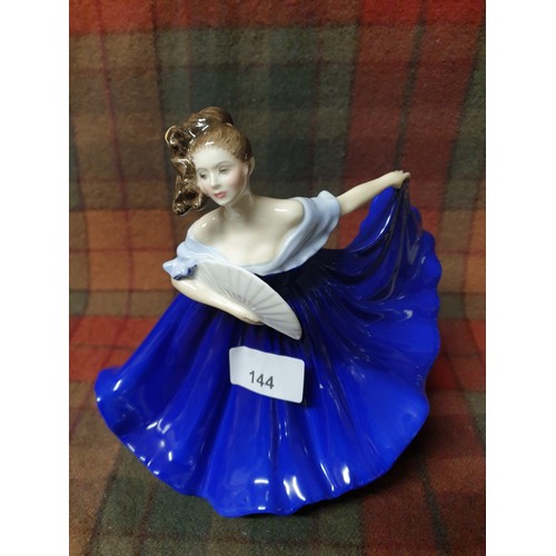 144 - A Royal Doulton Figure 'Elaine' In Beautiful Cobalt Blue Dress (HN2791)