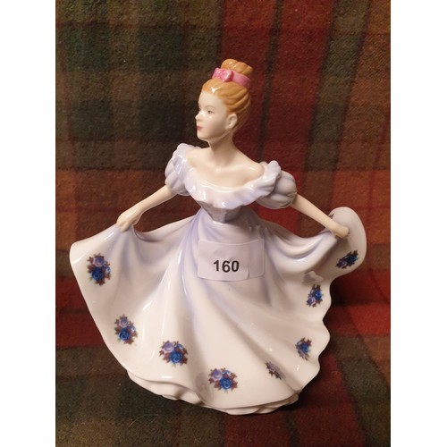 160 - A Royal Doulton Figure 'Cathy' With Blue Roses Dress