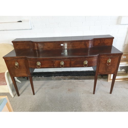 236 - A Large Georgian Buffet Cabinet With Lion Head Handles