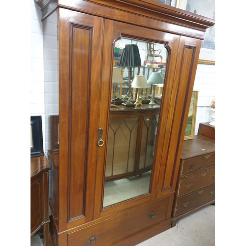 242 - A Huge Top Quality Victorian Double Wardrobe With Centre Mirror And Bottom Drawer