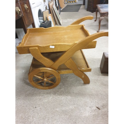 248 - A vintage Solid Oak Drinks/Tea Trolley