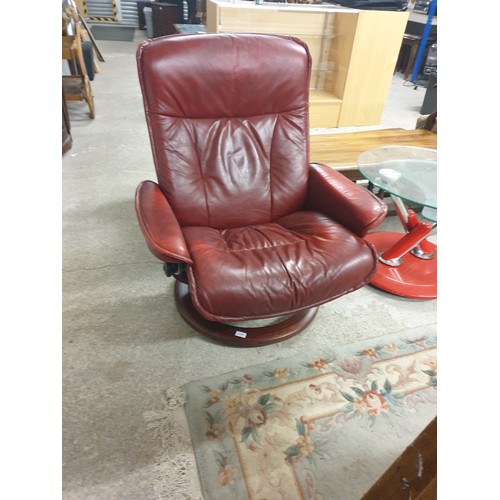 249 - An Ekorness Stressless Recliner Chair In Oxblood Leather