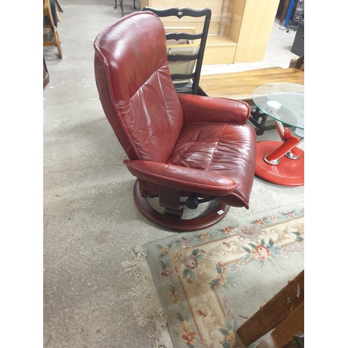 249 - An Ekorness Stressless Recliner Chair In Oxblood Leather