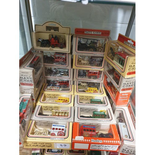 89 - Shelf Of Rare Days Gone Vintage Horse Drawn Die Cast Models All Boxed
